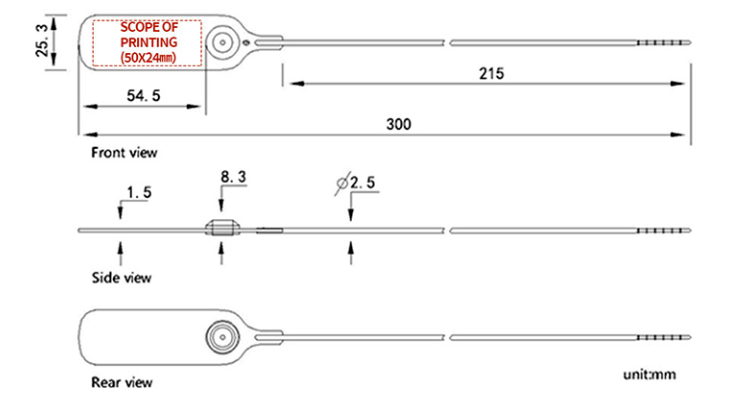Con dấu nhựa Polycarbonate Polycarbonate Plastic Seal