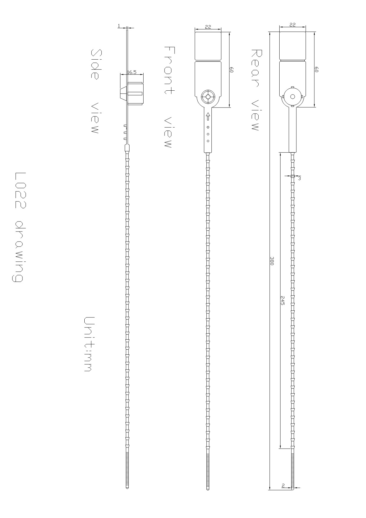 Dây buộc an ninh bằng nhựa L022 L022 Plastic Security Ties