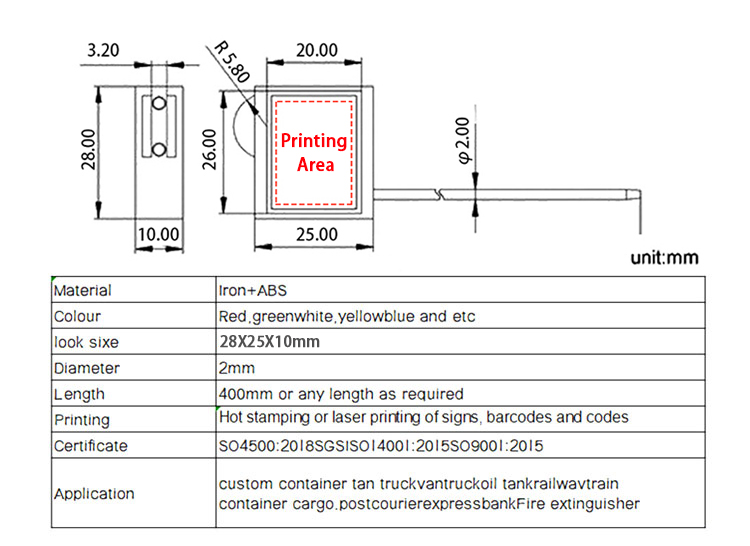 con dấu cáp khóa đôi double lock cable seal