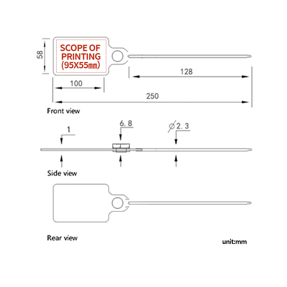 Con dấu nhựa vận chuyển thẻ Plastic Seals Shipping Tags