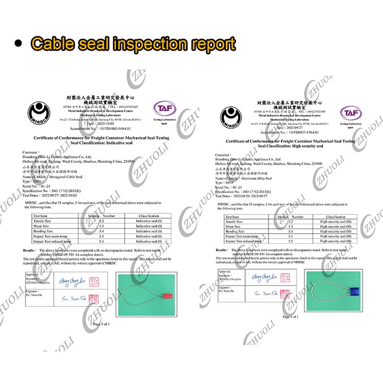 Con dấu cáp rõ ràng S002 Con dấu cáp rõ ràng S002